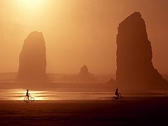 Needles, Sunset Cannon Beach, Oregon